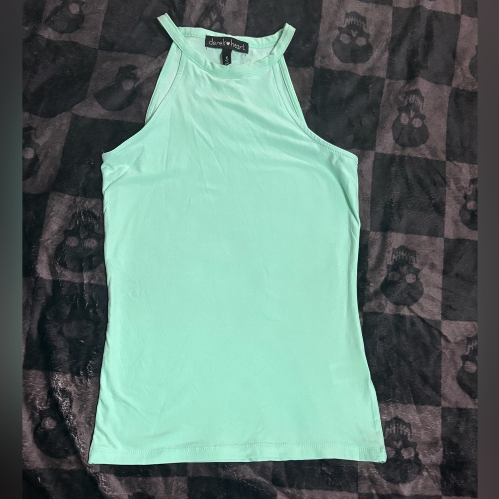 Derek Heart Light Green Halter Tank Top